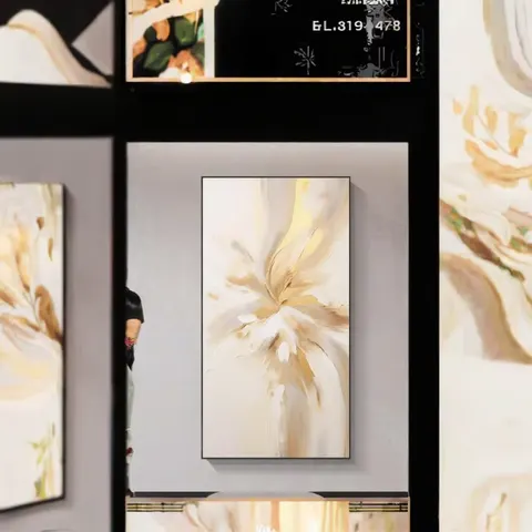 100% Handmade Modern Gold Foil Wall Painting Large Waterproof Canvas for Home Decor Stylish Decorative Mural for Apartment