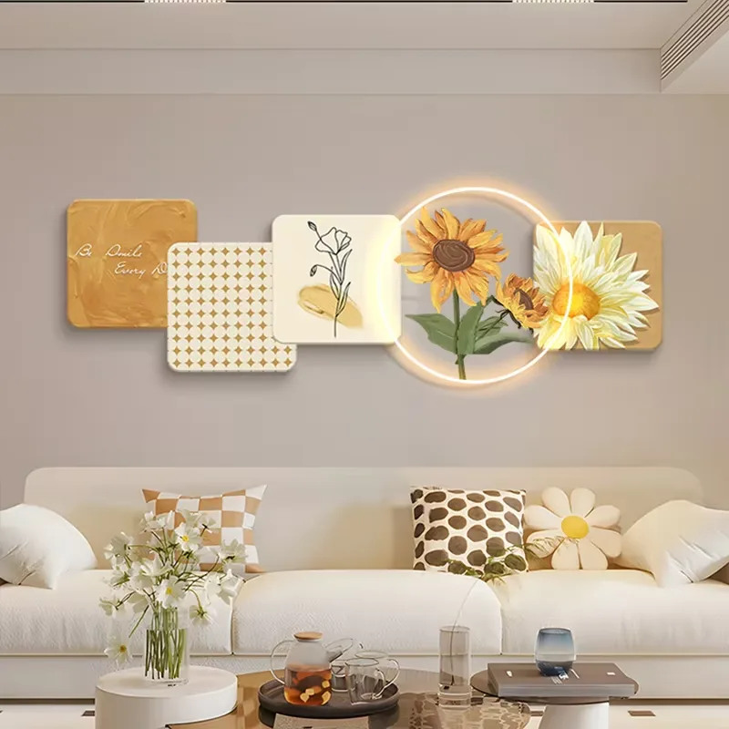 2025 Factory Hot Flower Home Decor Paintings Living Room Sofa Background Wall LED Luminous Acrylic Decorative Painting