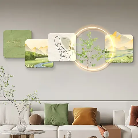 2025 Factory Hot Flower Home Decor Paintings Living Room Sofa Background Wall LED Luminous Acrylic Decorative Painting