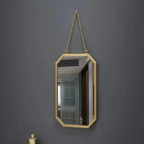 2025 Hot Nordic Style Iron Art Room Mirror Bathroom Bathroom Dormitory Dressing Mirror Wall-mounted Cosmetic Mirror