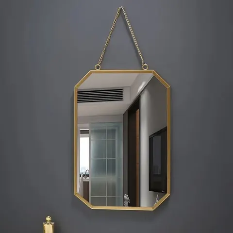2025 Hot Nordic Style Iron Art Room Mirror Bathroom Bathroom Dormitory Dressing Mirror Wall-mounted Cosmetic Mirror