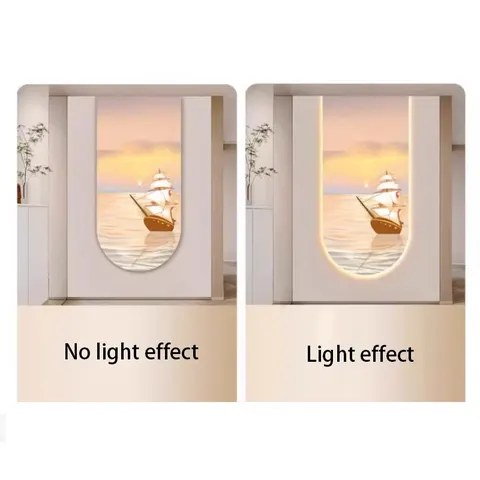 2025 Hot Sales the Setting Sun Arch Mural with Light Painting Laser Engraving Crystal Painting Wall Art Home Decor