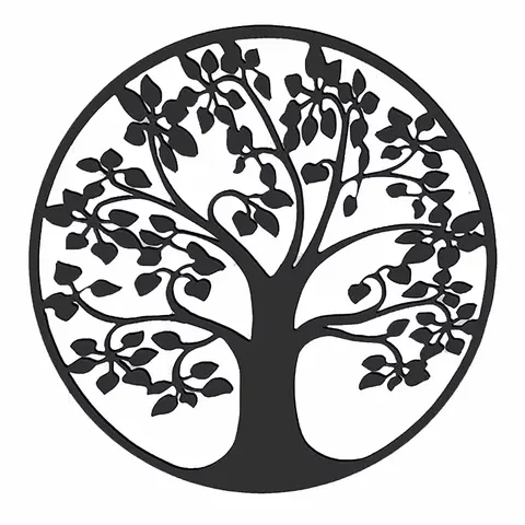 2025 Hot Selling Roundness Metal Garden Art Silhouette Home Wall Decoration Ironwork the Tree of Life Metal Craft Art Decor