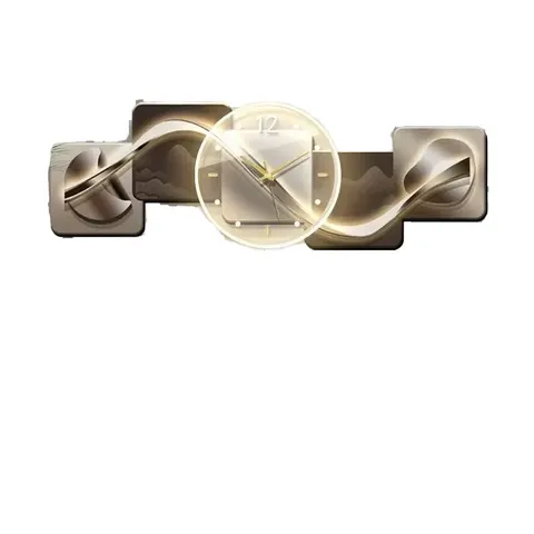 2025 Modern Luxury Abstract Acrylic Hanging Quartz Uv Cutting Edge Hand-crafted Wall Home Clock Decor Living Room Office Hotel