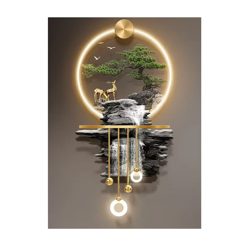 抽象 单幅 装饰画 现代简约 玄关背景墙挂画 LED带灯画