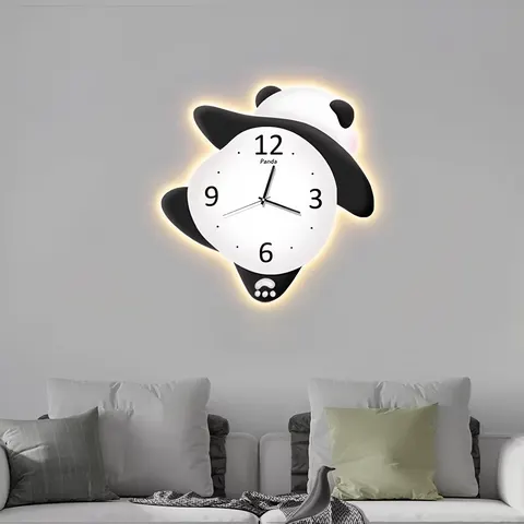 挂钟组合 单幅 装饰画 现代简约 客厅背景墙挂画 LED带灯画