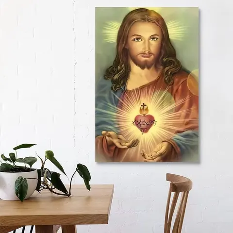 2025 Year Hot Sale Jesus Living Room Christ the Good Shepherd-Christian God Wall Art Decor Crystal Porcelain Painting