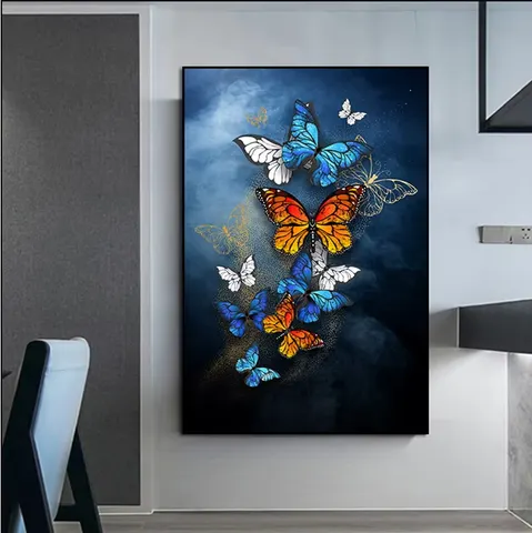 2026 Butterfly Hand-painted Living Room Decor Painting Home Decorative Painting Corridor Background Wall Art Home Decor