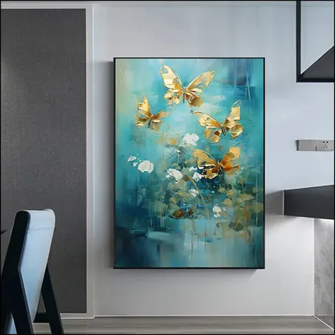 2026 Butterfly Hand-painted Living Room Decor Painting Home Decorative Painting Corridor Background Wall Art Home Decor