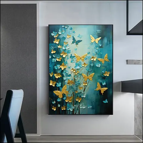 2026 Butterfly Hand-painted Living Room Decor Painting Home Decorative Painting Corridor Background Wall Art Home Decor