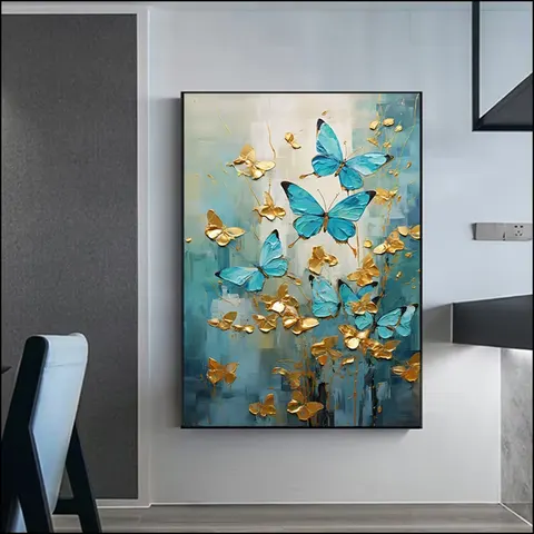 2026 Butterfly Hand-painted Living Room Decor Painting Home Decorative Painting Corridor Background Wall Art Home Decor