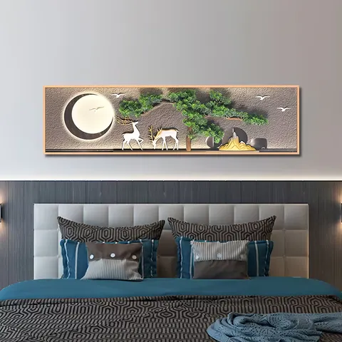 2026 Light Luxury Living Room Decorative Painting Modern Sofa Background Wall Hanging Painting Landscape in Kind Mural