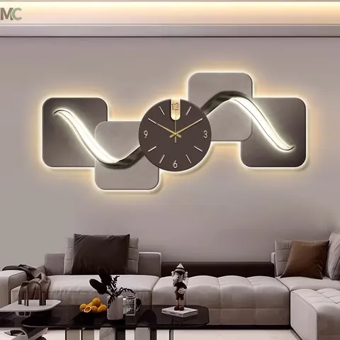 2026 New Creative Premium Sense Crystal Painting and Wall Artist Home Decoration Paintings Led Wall Art with Clock
