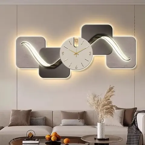 2026 New Creative Premium Sense Crystal Painting and Wall Artist Home Decoration Paintings Led Wall Art with Clock