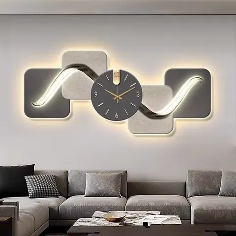 2026 New Creative Premium Sense Crystal Painting and Wall Artist Home Decoration Paintings Led Wall Art with Clock