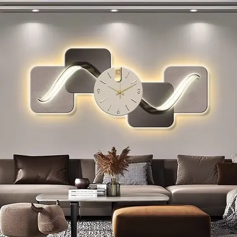 2026 New Creative Premium Sense Crystal Painting and Wall Artist Home Decoration Paintings Led Wall Art with Clock