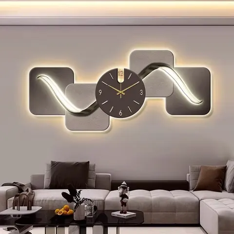 2026 New Creative Premium Sense Crystal Painting and Wall Artist Home Decoration Paintings Led Wall Art with Clock