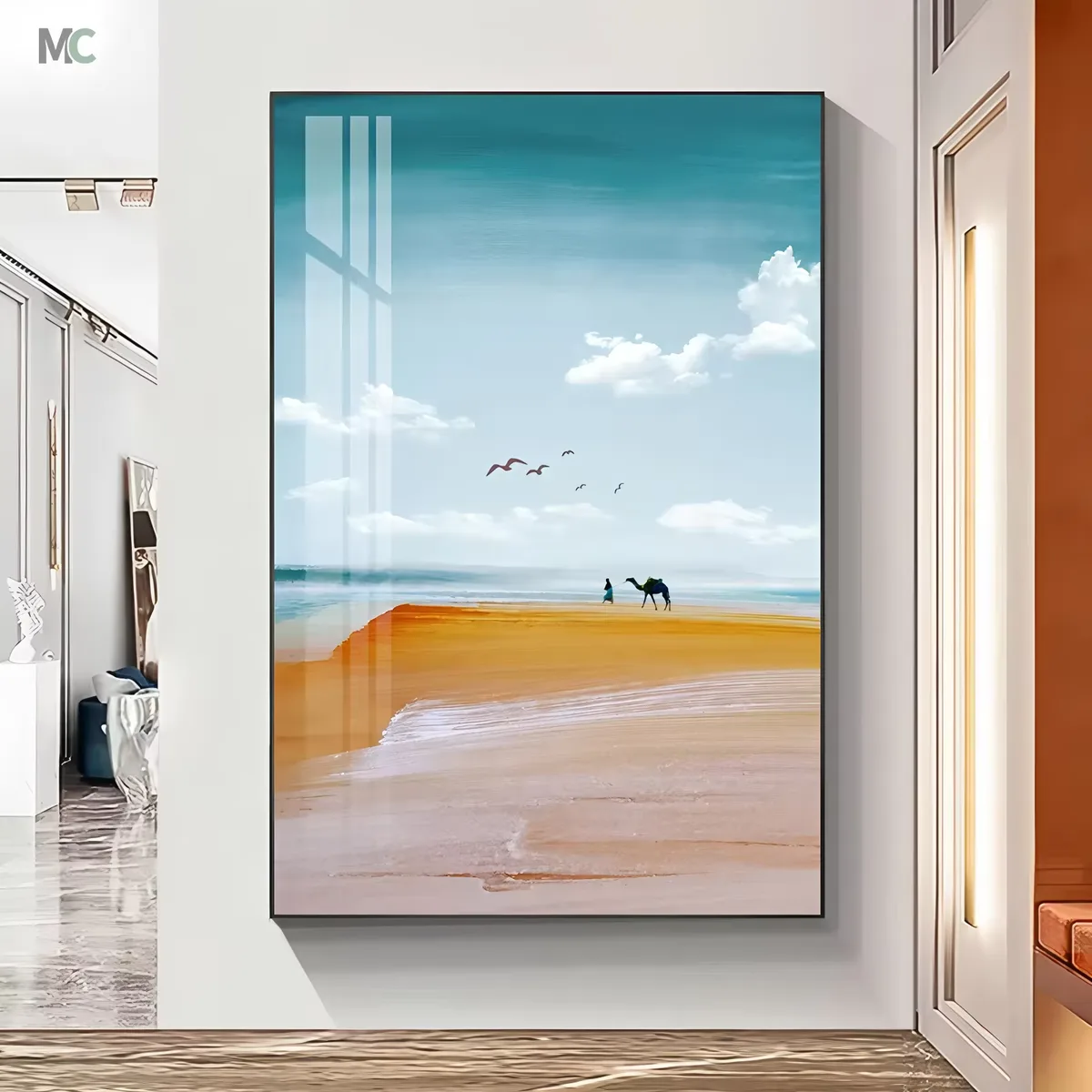2026 Sell Like Hot Cakes Big Sea Wall Art Home Decor Painting Living Room Corridor Background Wall Crystal Porcelain Painting