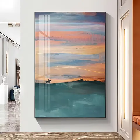 2026 Sell Like Hot Cakes Big Sea Wall Art Home Decor Painting Living Room Corridor Background Wall Crystal Porcelain Painting