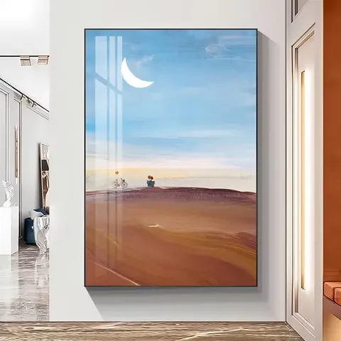 2026 Sell Like Hot Cakes Big Sea Wall Art Home Decor Painting Living Room Corridor Background Wall Crystal Porcelain Painting