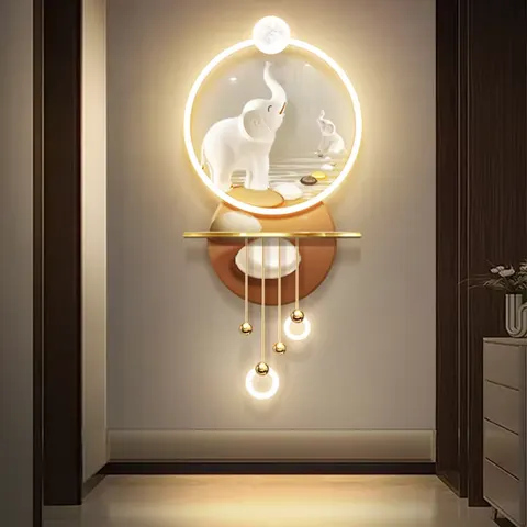 2026 Sell Like Hot Cakes Elephant Porch Decorative Painting Corridor Background Wall LED Luminous Acrylic Decor Paintings