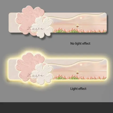 2026 Stylish and Simple Flower Bedroom Art Decor Crystal Porcelain Painting with LED Light Hanging Painting