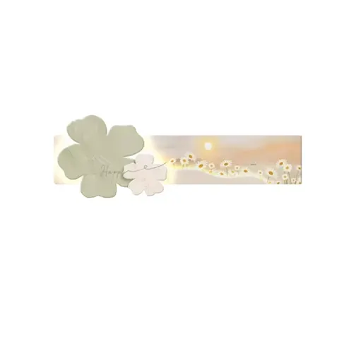 2026 Stylish and Simple Flower Bedroom Art Decor Crystal Porcelain Painting with LED Light Hanging Painting