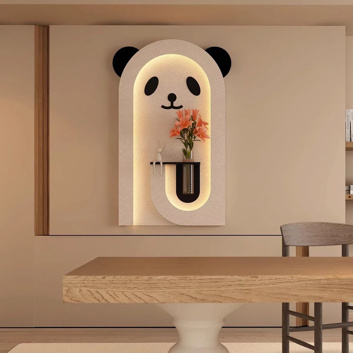 2026 Year 56*87 cm Cartoon Sandstone Home Decor Painting Background Wall Hydroponic Plants Glowed LED Painting