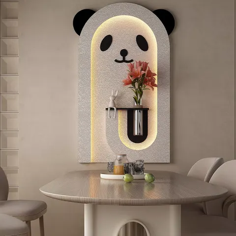 2026 Year 56*87 cm Cartoon Sandstone Home Decor Painting Background Wall Hydroponic Plants Glowed LED Painting
