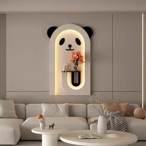 2026 Year 56*87 cm Cartoon Sandstone Home Decor Painting Background Wall Hydroponic Plants Glowed LED Painting