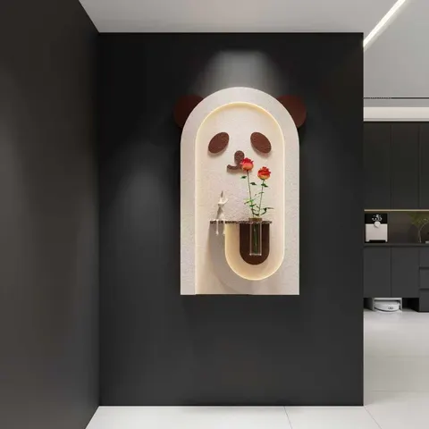 2026 Year 56*87 cm Cartoon Sandstone Home Decor Painting Background Wall Hydroponic Plants Glowed LED Painting
