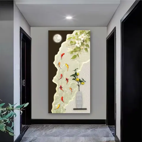 植物 单幅 装饰画 现代简约 客厅背景墙挂画 砂岩浮雕