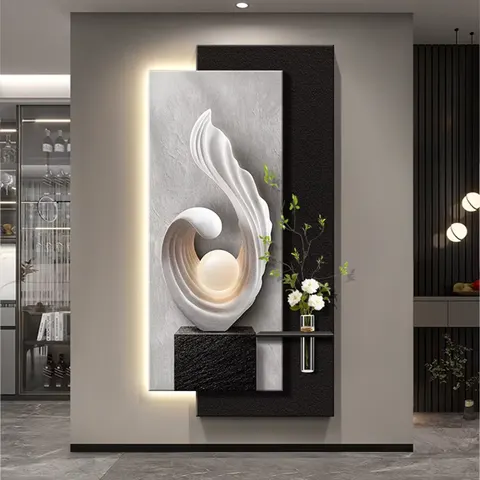 2026 Year Bestseller Big Size Sandstone Hydroponic Plants Home Furnishings Art Decor Paintings Background Wall LED Paintings