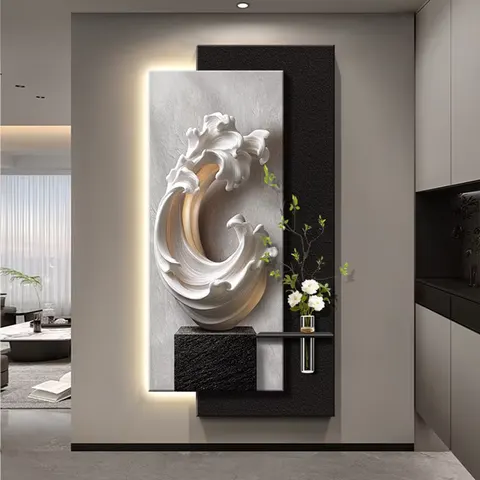 2026 Year Bestseller Big Size Sandstone Hydroponic Plants Home Furnishings Art Decor Paintings Background Wall LED Paintings