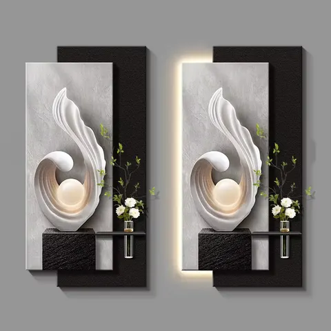2026 Year Bestseller Big Size Sandstone Hydroponic Plants Home Furnishings Art Decor Paintings Background Wall LED Paintings