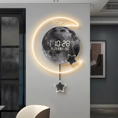 2026 Year High-definition Printing Luxury Grand and Imposing Moon Art Decor Painting Creativity Restaurant Acrylic LED Painting