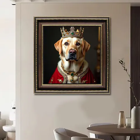 2026 Year Hot Sale Custom Dog Royal Funny Pet Portrait Renaissance Wall Art Home Decor Painting
