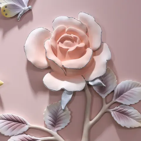 繁花 单幅 装饰画 现代简约 客厅背景墙挂画 砂岩浮雕