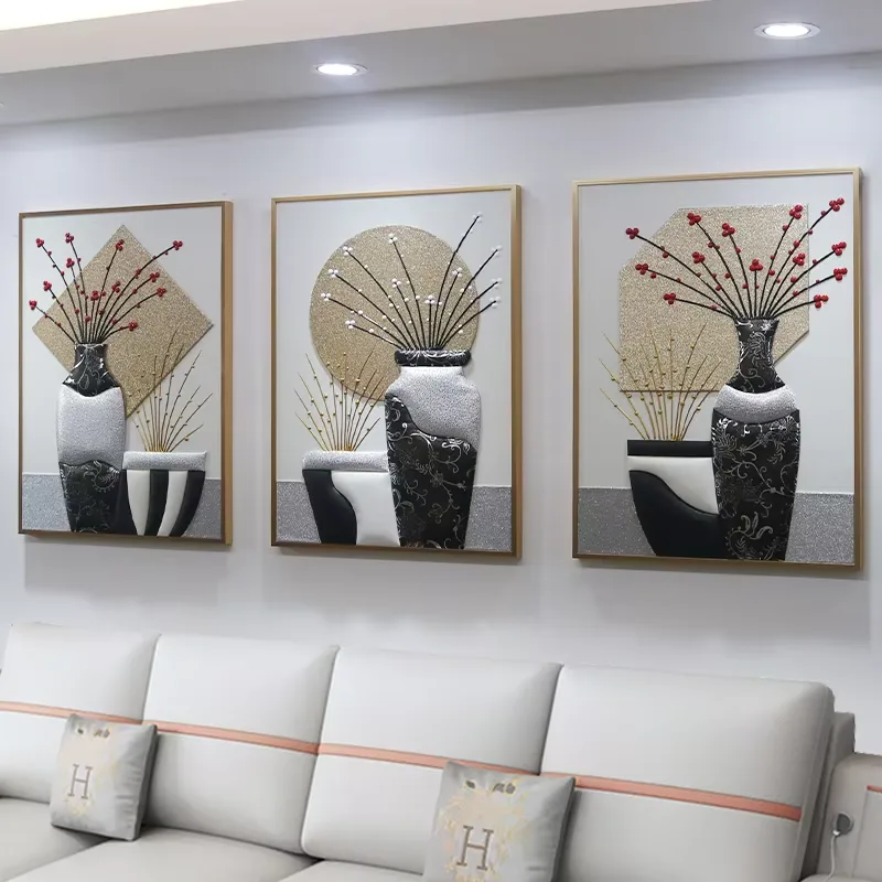 抽象 单幅 装饰画 轻奢风 客厅背景墙挂画 手工皮雕