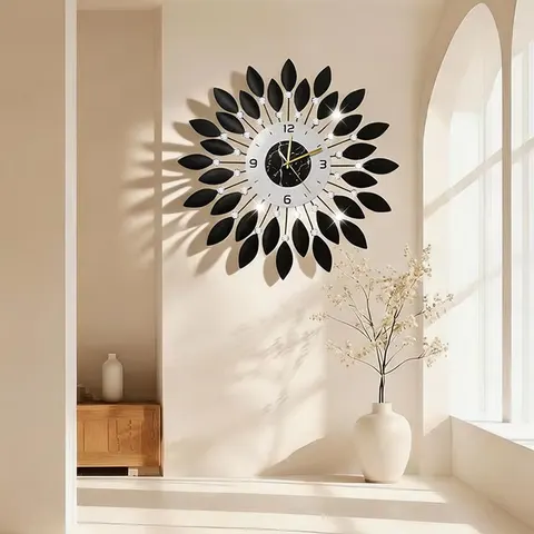 2026 Year New Creative High-end Punch-free Wall Clock for Modern Living Room Decor Metal Handicrafts
