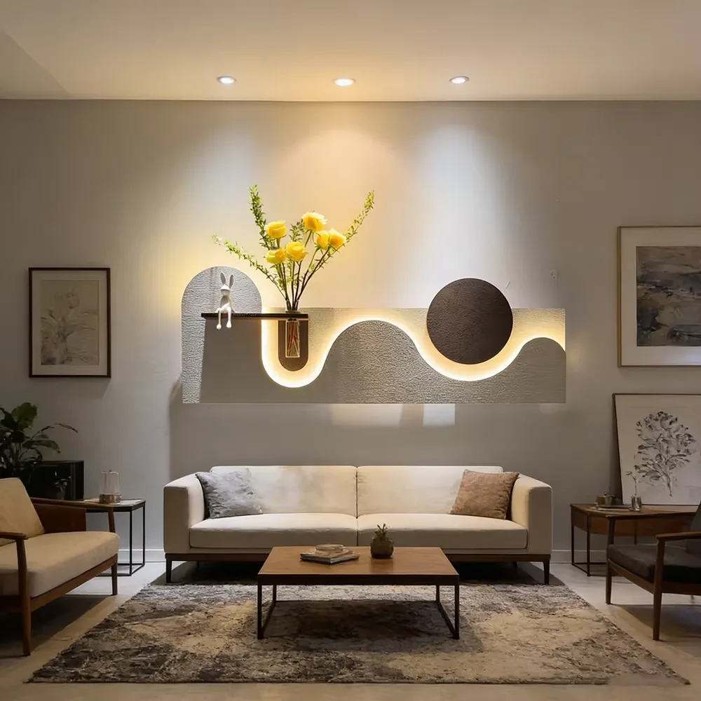 2026 Year New Design Hydroponics Green Plants Sandstone Home Furnishings Decorative Painting With LED Painting