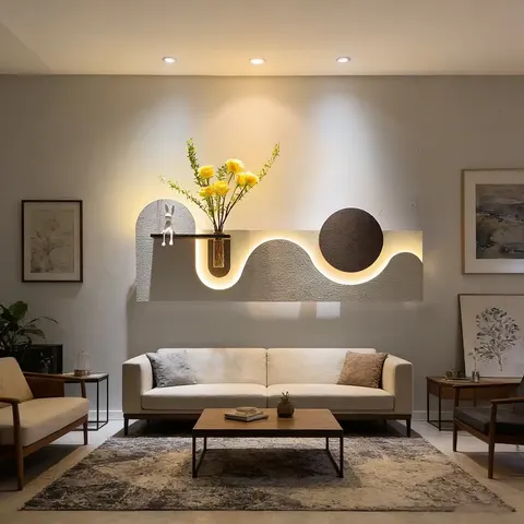 2026 Year New Design Hydroponics Green Plants Sandstone Home Furnishings Decorative Painting With LED Painting