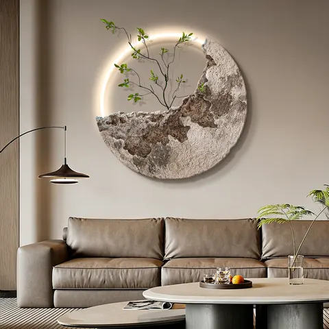2026 Year New Model Sandstone Fabric Art Home Decor Painting Restaurant Background Wall Acrylic LED Painting