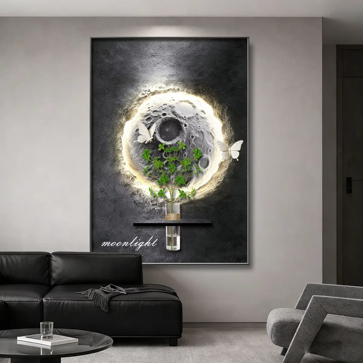 2026 Year Newly Launched Sandstone Fabric Art Home Decor Painting Hydroponics Green Plants Wall Painting