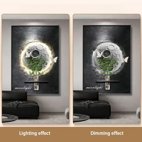 2026 Year Newly Launched Sandstone Fabric Art Home Decor Painting Hydroponics Green Plants Wall Painting