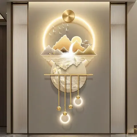 2026New Model Entrance Living Room Sofa Background Mural Acrylic Crystal Painting LED Wall Art Home Decor Paintings
