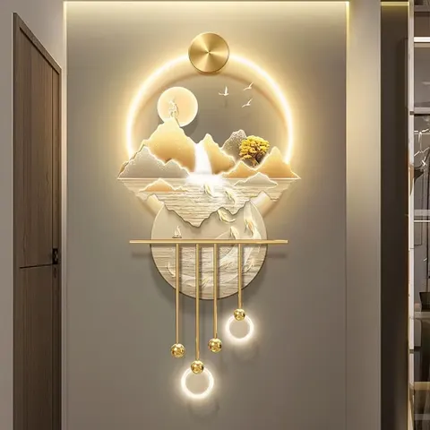 2026New Model Entrance Living Room Sofa Background Mural Acrylic Crystal Painting LED Wall Art Home Decor Paintings