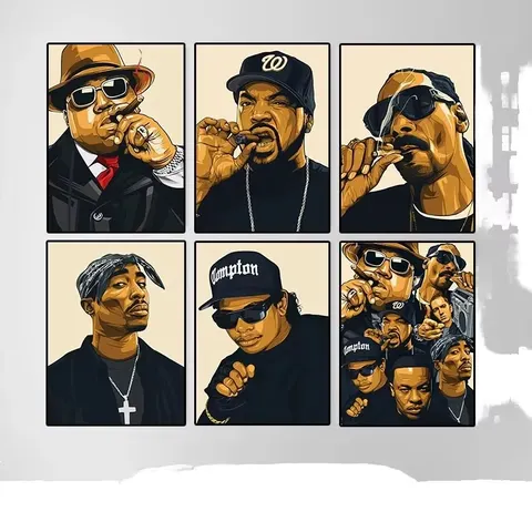 2PAC Legend Star Posters and Prints Original Hip Hop Picture Painting on Canvas Home Decoration Hip Hop Rapper Portrait