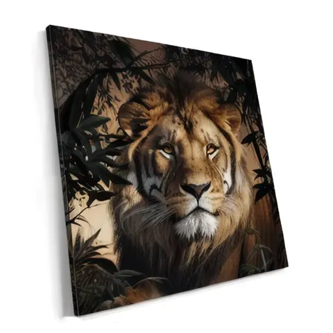 3 Pcs Factory Direct Sale Black and White Lion Rimless Mural Living Room Office Decorative Painting Wall Art Home Decor