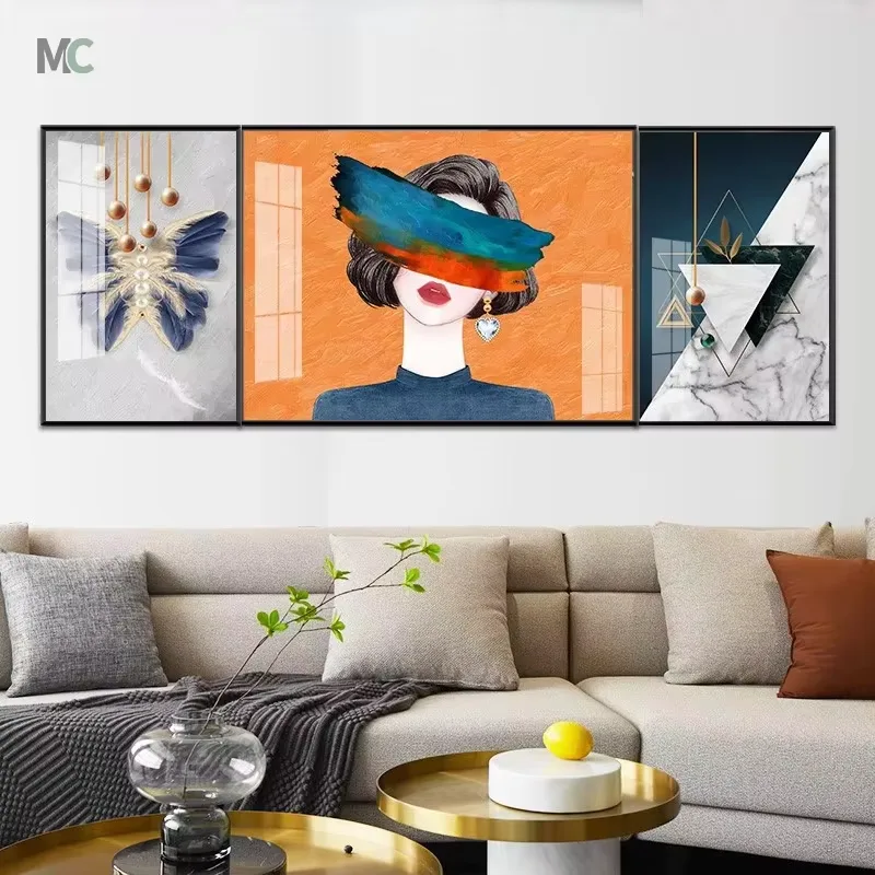 人物 单幅 装饰画 现代简约 客厅背景墙挂画 晶瓷画